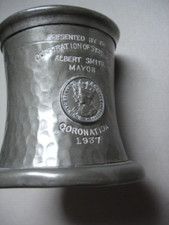Vintage 1937 Hammered Pewter