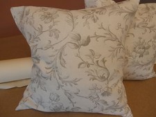 ONE LAURA ASHLEY 16" HANDMADE CUSHION  IN IRONWORK SCROLL IN GREY