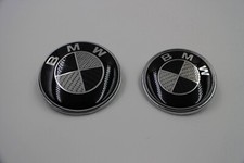 (82MM+74MM) BMW E46/E90/E92 Carbon Emblem Set - 82+74mm Hood/Tailgate