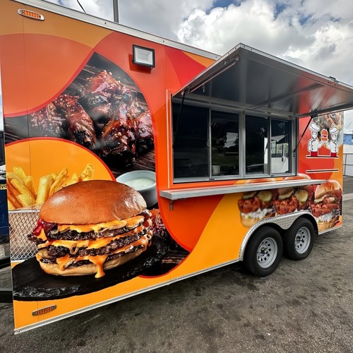 Mobile food trailer catering - food,