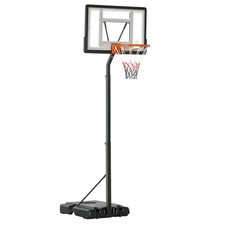 Basketball Rack with Wheels Wheeled 210-260 cm Height Adjustable Steel Black