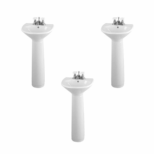 White bathroom sink pedestal - white,