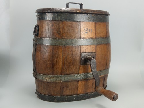 Antique wooden barrel butter