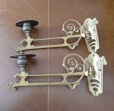 Pair Vintage Brass Art Deco