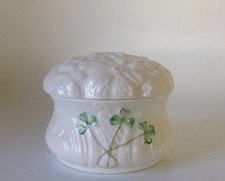 BELLEEK SHAMROCK TRINKET 85mm ACROSS GOOD CONDITION