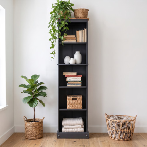 Corona bookcase charcoal tall - charcoal,