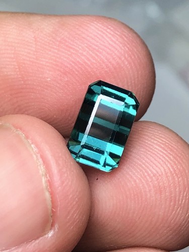 Blue tourmaline faceted stone - blue,