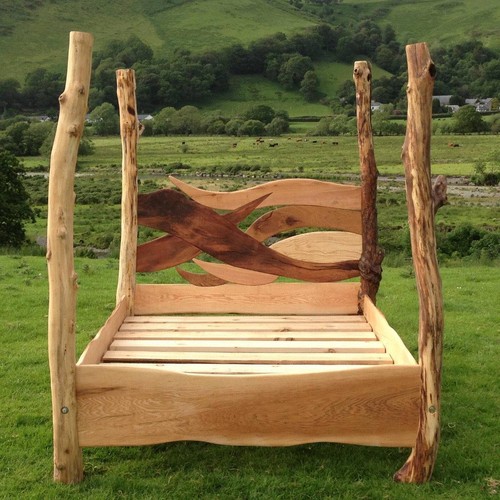 Handcrafted rustic four poster - handcrafted, four-poster