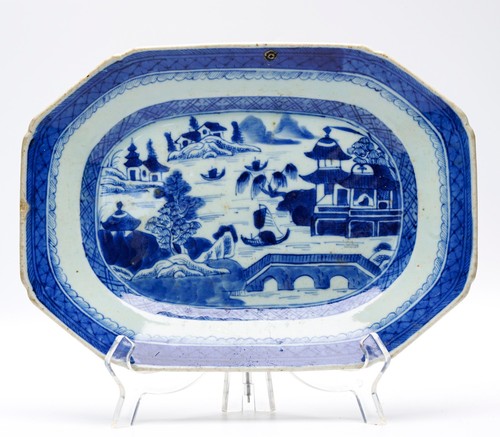 Chinese porcelain platter blue - chinese,