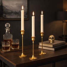 Set of 3 Gold Metal Taper