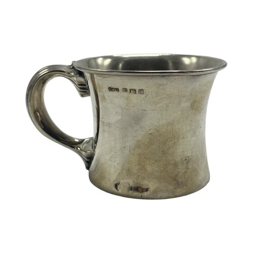 Fine silver christening mug - a,