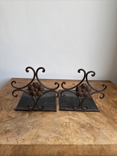 Pair vintage wrought iron - wrought,