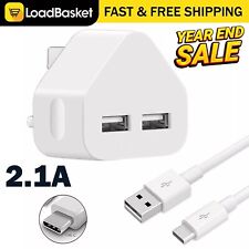 UK 3 Pin Dual USB Plug Adapter