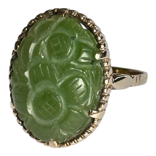 Vintage deco 9ct gold carved - vintage,