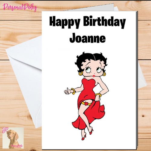 Personalised betty boop card - personalised,