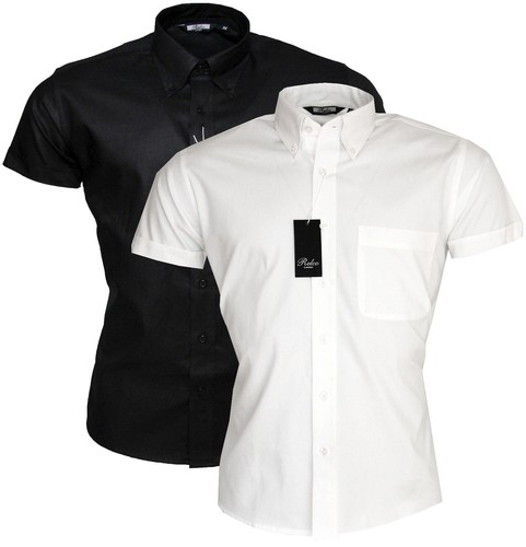 Relco white black short sleeve - black,