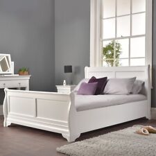 Double Sleigh Bed Frame White