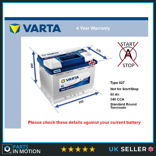 Car battery d24 - car, varta