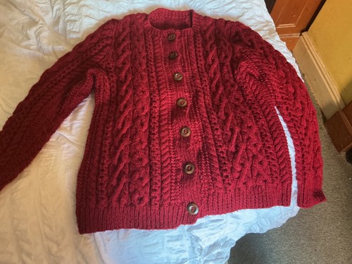 Aran wool hand made - made, cardigan