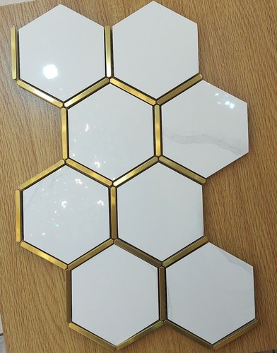 Hexagonal gold white - gold,