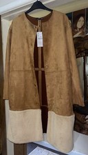 Zara Faux Fur/Suede Coat Press Stud fastening beautiful Size L New With Tag !