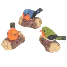 3Pcs  Bird Resin Figurines