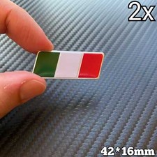 2x Italian Flag Aluminum Badge