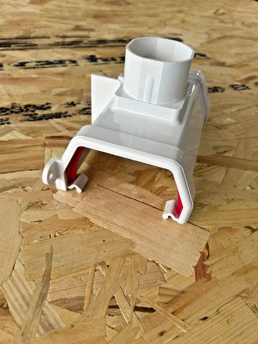 White square gutter - white, downpipe