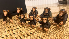 Set of 8 Schleich Chimpanzee