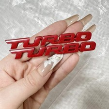 2PCS 3D TURBO Red Metal Logo