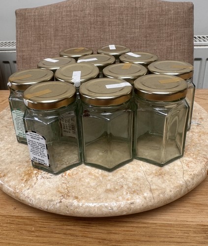 12x empty glass spice jars - empty,