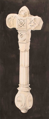 Scepter cross carved ornament - cross,