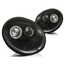 Headlights Angel Eyes LED Black Fits VW New Beetle 1998 - 2005 Onwards