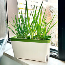 3 Trough Herb Planter Plant Pot Boxes Self Watering Plant Pot with Drainage Hole