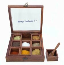 Top Glass Sheet Spice Rack Wooden spice box Container Spice Box Spice Spoon Gift