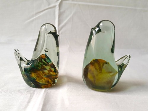 Mdina glass birds hand made - 2x,