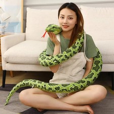 200cm 2m Giant Large Snake Plush Soft Toy Long Snake Plush Green Brown