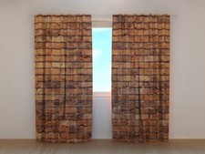 Window 3d Curtain Brick Brown