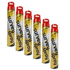 6 x RED SURVEY LINE MARKING PAINT MARKER AEROSOL SPRAY CAR PARK FIELD ROAD PITCH
