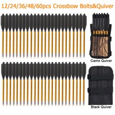 6.5" Bolts Aluminium Arrows & Arrow Quiver Set for 50-80lbs Bow Hunting Target
