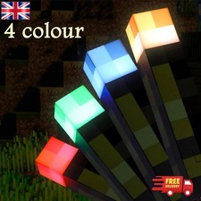 Minecraft Game Torch Lamp Led Night Light Home Decors USB Rechargeable Kids Gift