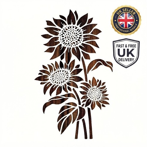Reusable sunflower stencil - a4,