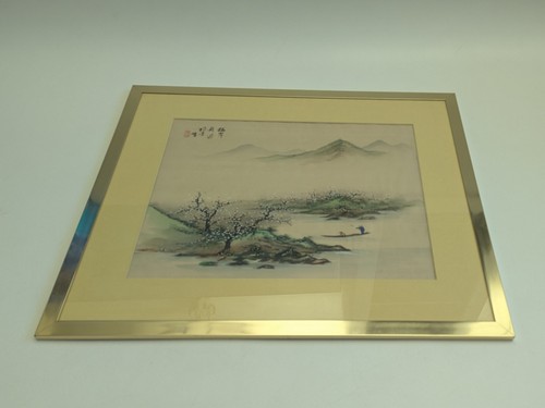 Vintage chinese silk landscape - silk,