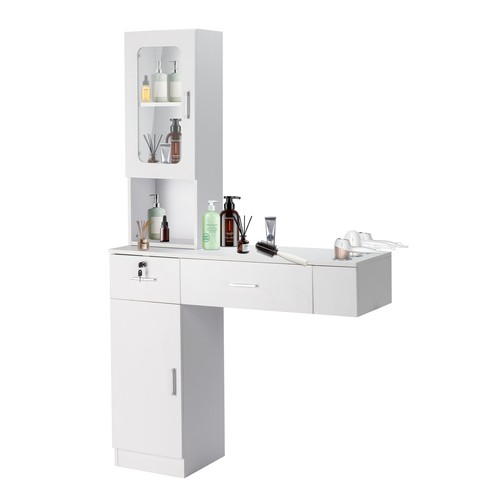 Wall mounted salon cabinet - wall,
