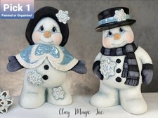 Pick A Snowman or Snowwoman Painted or Unpainted Ceramic Bisque 