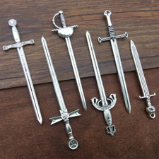 6PCS Retro Silver Long Swords