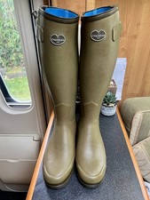 Le Chameau Chasseur Neoprene Lined Wellies UK 7  Full Zip Calf 42cm RRP£330