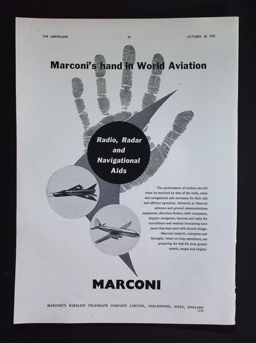 Original 1957 advert marconi - 1957,