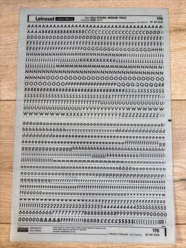Letraset rub transfer - letraset, on