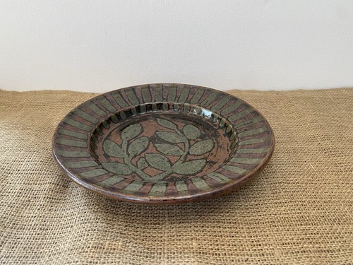 Studio pottery plate - pottery, signed
